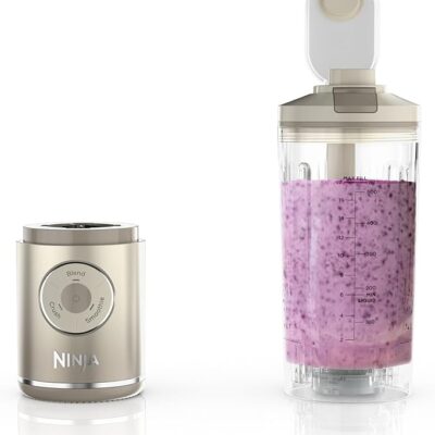 Ninja Blast Max, Portable Blender + Twist & Go, Personal Blender, Ninja Blender, Smoothie, Blend, Ice Crush, 3 Programs, Cordless, 22 oz removable Vessel, Dishwasher Safe, Leakproof, Cream, BC251IV