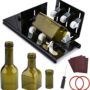 Fixm Glass Bottle Cutter, Bottle Cutter Upgraded Version, Round, Square Bottles and Bottlenecks, Suitable for Bottles of Wine, Beer, Whisky, Champagne, Water and Soda(Black)