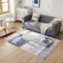 tniops Washable Rugs 8x10 for Living Room Aesthetic Carpet for Bedroom Modern Abstract Light Navy Blue and Gray Area Rug Non Slip Multicolor Colorful Super Soft Rugs for Dining Center