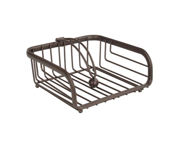 Spectrum Diversified Ashley Flat Holder with Weighted Arm, Napkin Dispenser, Sturdy Steel Kitchen & Dining Room Decor, 1 EA, Bronze