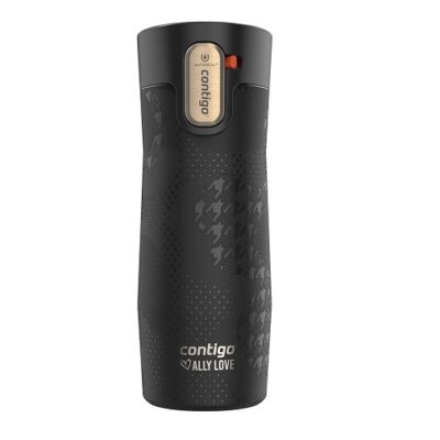 Contigo x Ally Love Stainless Steel Vacuum-Insulated Travel Mug with Autoseal and Easy Clean Lid, Spill-proof, Keeps Drinks cold 24 hrs & hot for 11 hrs, BPA Free, 16oz., West Loop 3.0, Licorice