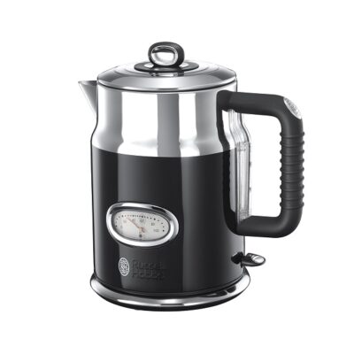 Russell Hobbs 21671-70 Retro Ribbon Electric Kettle Classic noir-21671-70, Stainless Steel, 2400 W, 1.7 liters, Black