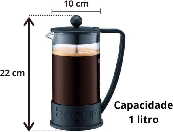 BODUM Brazil 8 Cup French Press Coffee Maker, Black, 1.0 l, 34 oz - Image 2