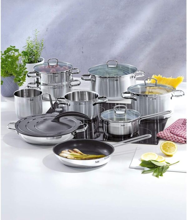 Silit Pot Set 10-Piece Toskana Pouring Rim Glass Lid Stainless Steel Suitable for Induction Hobs Dishwasher-Safe - Image 3