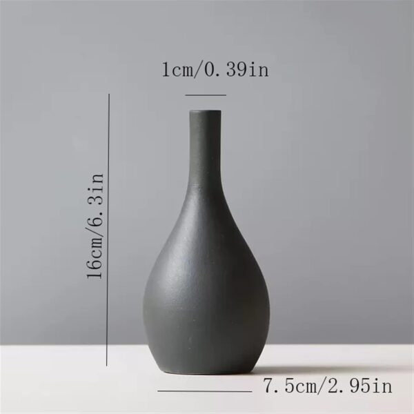 Home vase Small Dried Flowers Home Decoration Hydroponic Vase Flower Ceramic Vase Ornament Living Room TV Cabinet Flower Arrangement Decorative Vase Decorative Vase (Size : D) - Image 3