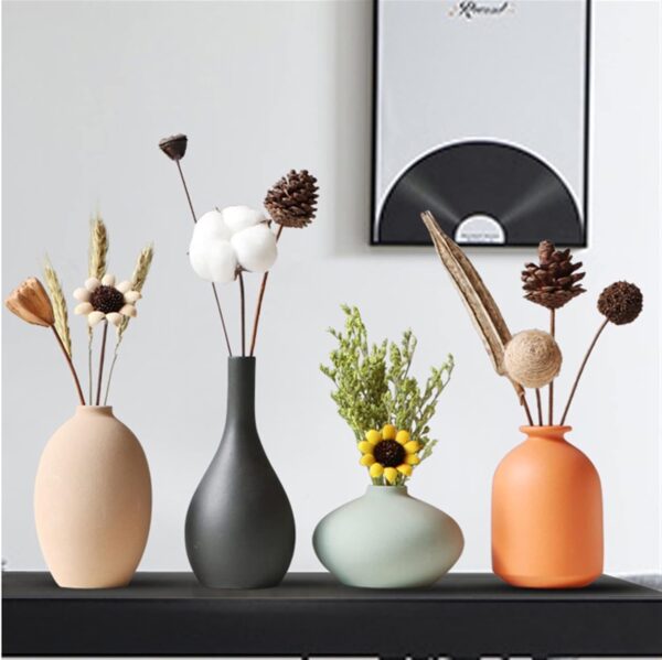 Home vase Small Dried Flowers Home Decoration Hydroponic Vase Flower Ceramic Vase Ornament Living Room TV Cabinet Flower Arrangement Decorative Vase Decorative Vase (Size : D) - Image 4