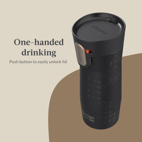 Contigo x Ally Love Stainless Steel Vacuum-Insulated Travel Mug with Autoseal and Easy Clean Lid, Spill-proof, Keeps Drinks cold 24 hrs & hot for 11 hrs, BPA Free, 16oz., West Loop 3.0, Licorice - Image 4