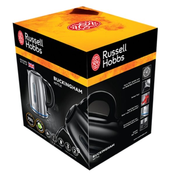 Russell Hobbs Brushed Stainless Steel Electric 1.7L Cordless Kettle (Quiet & Fast Boil 3KW, Removable washable anti-scale filter, Push button lid, Perfect pour spout) 20460 - Image 3