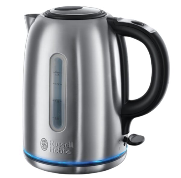 Russell Hobbs Brushed Stainless Steel Electric 1.7L Cordless Kettle (Quiet & Fast Boil 3KW, Removable washable anti-scale filter, Push button lid, Perfect pour spout) 20460
