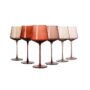 Colored Wine Glasses Set of 6-18oz【Hand Blown】colored Wine Glasses with Stem-Colored Wine Glass
