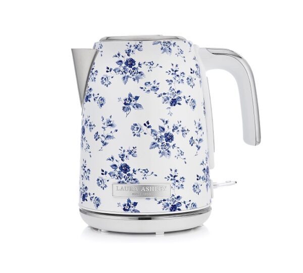 Laura Ashley 1.7 Litre Electric Kettle with China Rose Design by VQ - 2.2 kW Cordless Electric Kettle with Fast Boil - Overheating Protection and Dry Heating
