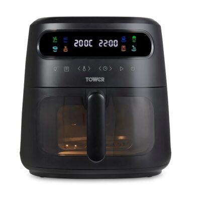 Tower, T17123, Vortx Vizion 7.5L Air Fryer with Colour Digital Display, Digital Control Panel & 7 One-Touch Pre-sets, 1900W, Black