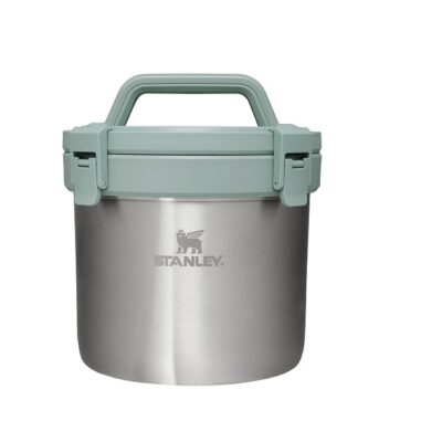 Stanley Stay Hot Camp Crock 3 qt | 12 Hours Hot, 16 Hours Cold | Portable Camping Pot with Leakproof Locking Lid | Insulated, Packable Travel Food Container | BPA-Free | Stainless Steel Shale