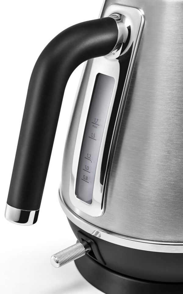De'Longhi Distinta X Design 1.7L Rapid Boil Metal Kettle, Stainless Steel, Anti-Limescale Filter, Cord Storage KBI3001.M - Brushed Steel - Image 3