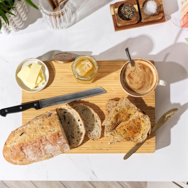 Salter BW13307EU7 Bamboo Chopping Board - Large Woodcut Butcher Block Thick Board for Carving Meat Cutting Vegetables Cheese Plate Charcuterie Reversible FSC® Certified 40cm - Image 6