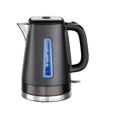 Russell Hobbs Electric Kettle (1.7L, Stainless steel with matte design, Rapid boil, Removable anti-scale filter, Water level indicator, Perfect pour, 3000W) Matte Black 26140