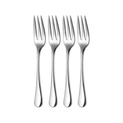 Glim Glam Cutlery 18/8 Stainless Steel Dinner Fork 4pc Set Sphere | Silver