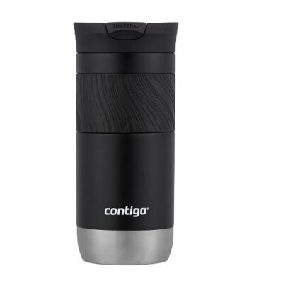 Contigo Byron Snapseal Travel Mug | Stainless Steel Thermal Mug | Vacuum Flask | Leakproof Tumbler | Coffee to Go Mug with BPA Free Easy-Clean Lid | Licorice | 470 ml