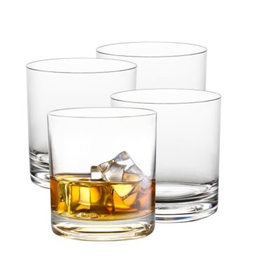 Unbreakable Tritan Whiskey Glasses, 12 oz (Set of 4) – Crystal-Clear, BPA-Free Glasses for Bourbon & Scotch