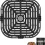 Air Fryer Grill Pan for Instant Vortex Plus 6QT instant pot vortex plus 6QT Clear Cook Air Fryer, Original Air Fryer Accessories Replacement Tray Plate Crisper Plate Rack Parts,Dishwasher Safe