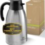 Cresimo Thermal Coffee Carafe 68oz / 2L - 12 Hours Hot Beverage Dispenser, Insulated Stainless Steel Carafe for Liquids, Coffee Carafes For Keeping Hot Water Dispenser for Parties - Large Tea Flask