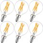 LiteHistory Dimmable G16.5 LED Bulb, E12 Base, 4W, 2700K, 400LM, AC120V, 6 Pack