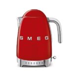 Smeg KLF04RDUK Jug Kettle, LED Display, 7 Temperature Settings, Acoustic Alarm, 3KW, 1.7L, Red